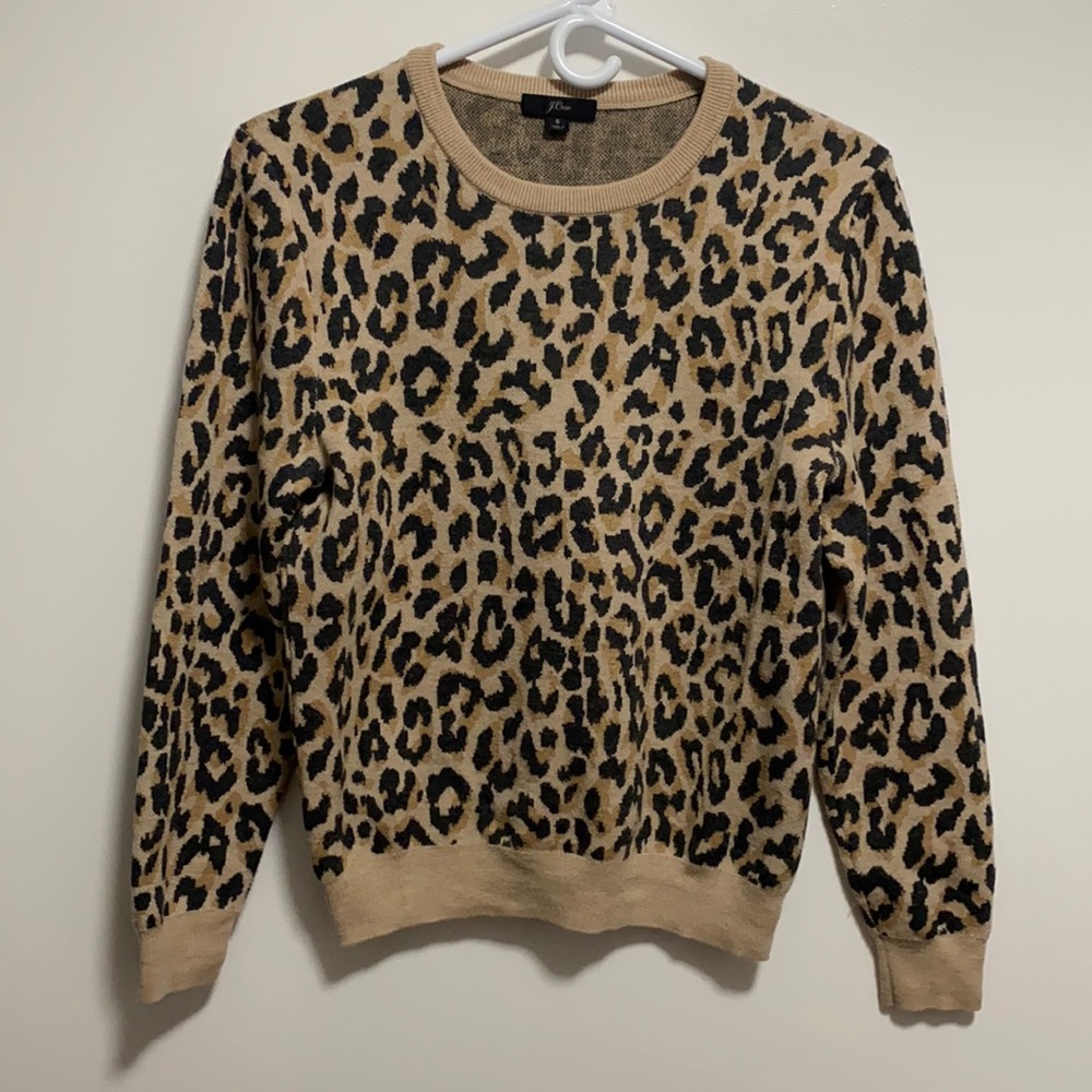 J.Crew Leopard Merino Wool Sweater